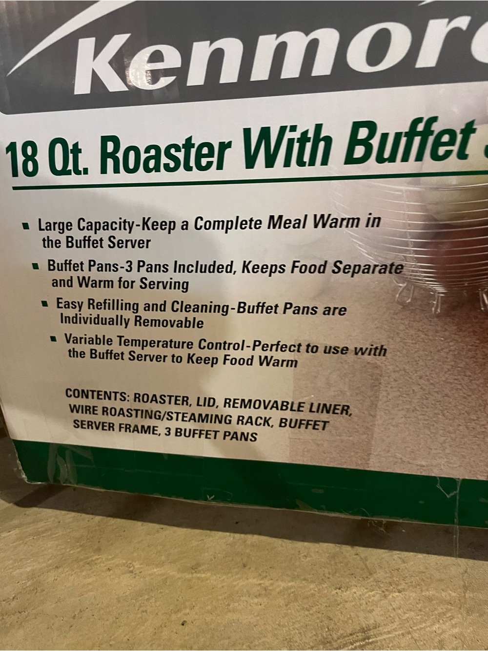 18 Qt. Buffet Roaster in White with Metallic Accents